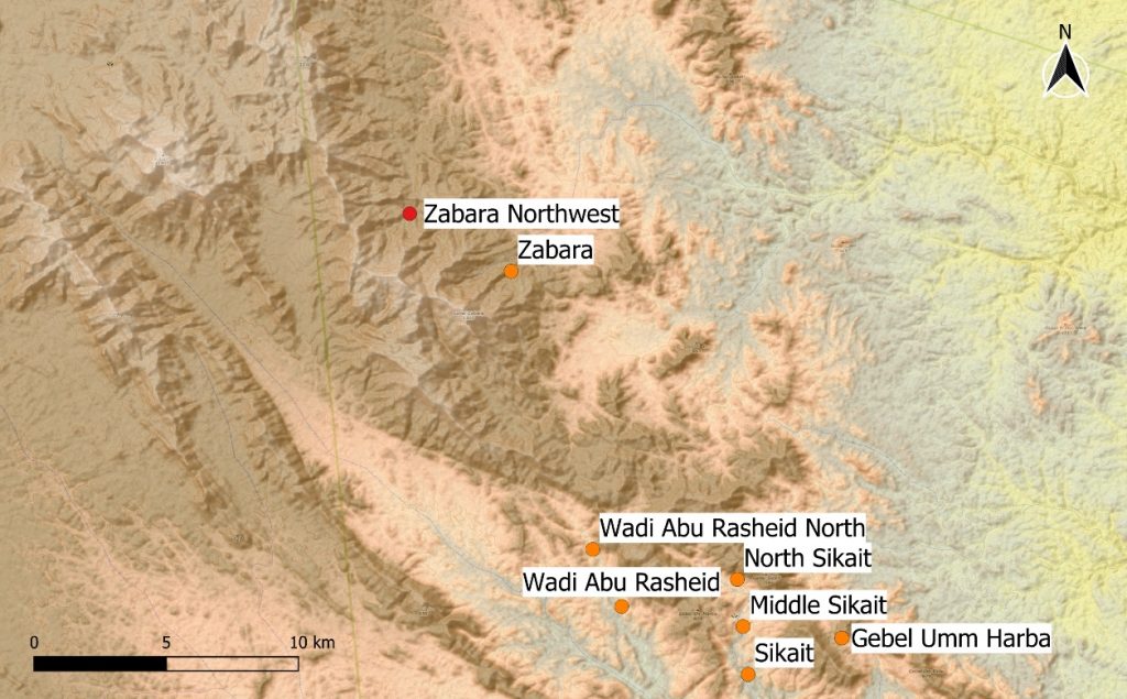 Situación de Zabara dentro del Smaragdus (fuente: Sikait Project)